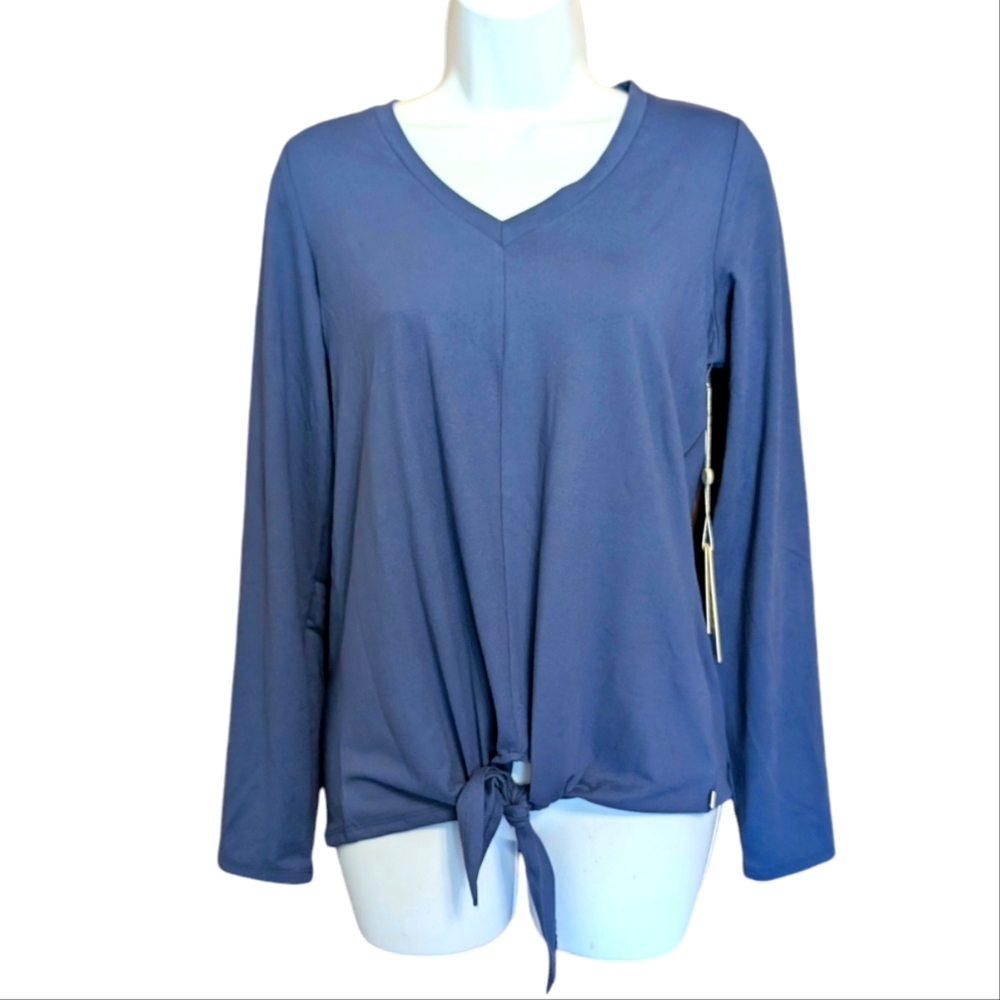 Max Studio tie-front performance top